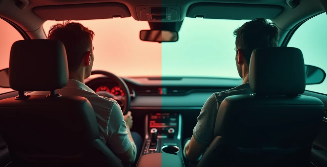 Detaillierte Darstellung der ergonomischen Sitzeinstellung im Auto