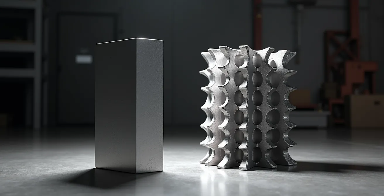 Vergleichsdarstellung zwischen alter steifer und moderner deformierbarer Fahrzeugstruktur