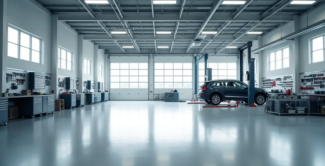 Werkstatt-Umgebung mit Fokus auf präventive Wartungsarbeiten, die einen teuren Motorschaden verhindern.