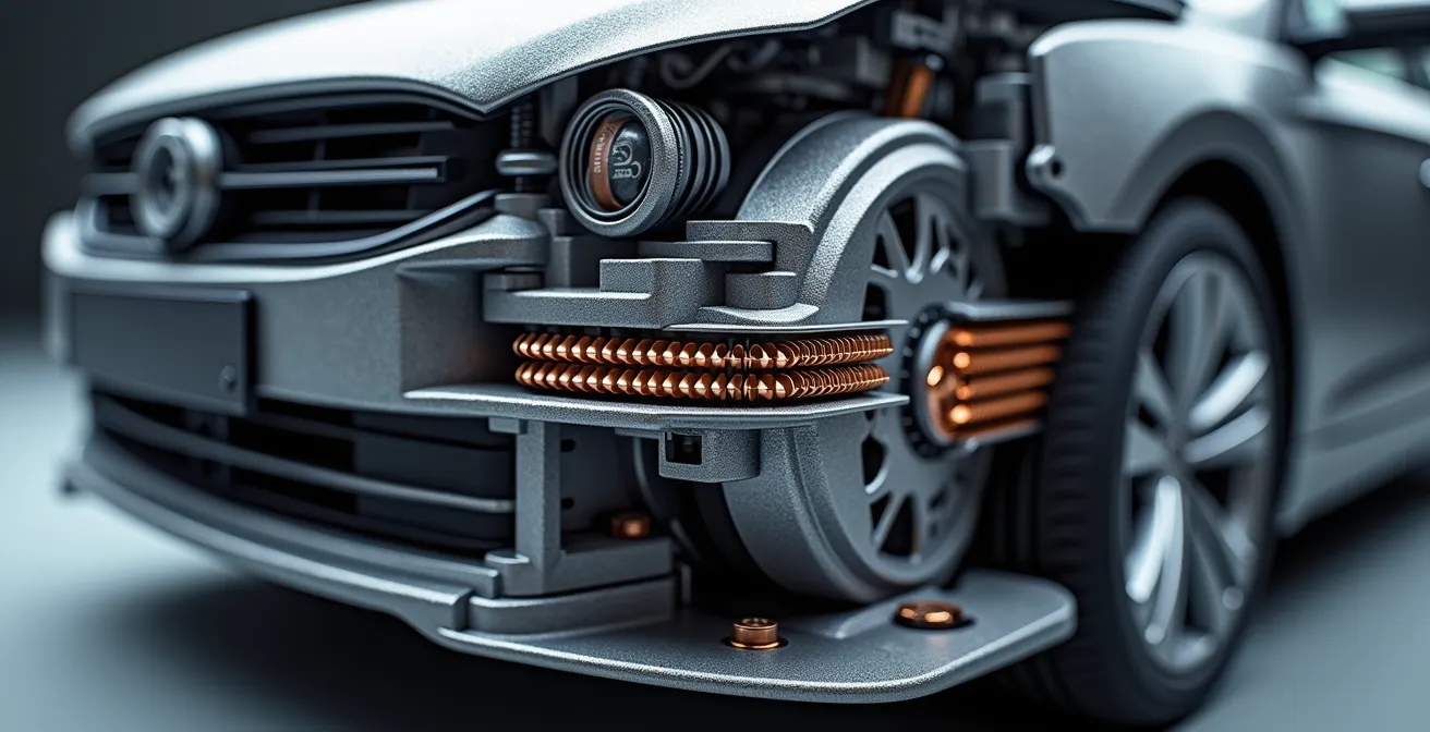 Querschnitt einer B-Säule mit ultrahochfestem Stahl bei Seitenaufprall