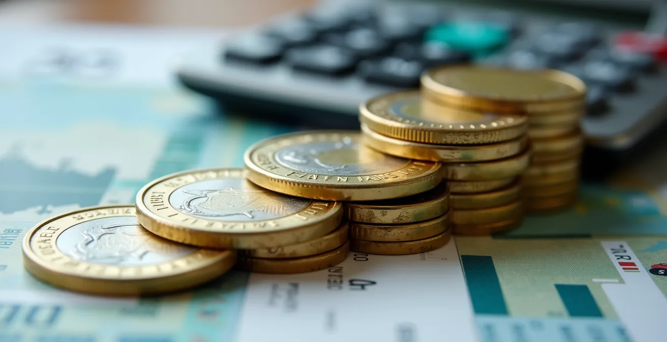 Kostenanalyse-Visualisierung mit Schweizer Franken-Symbolen und Fahrzeugsilhouetten