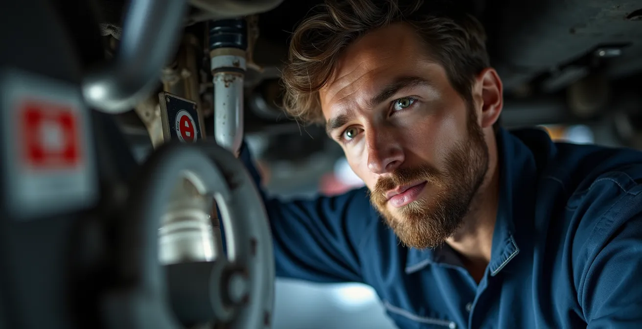 Detailansicht Fahrzeugunterboden mit Fokus auf kritische Stellen